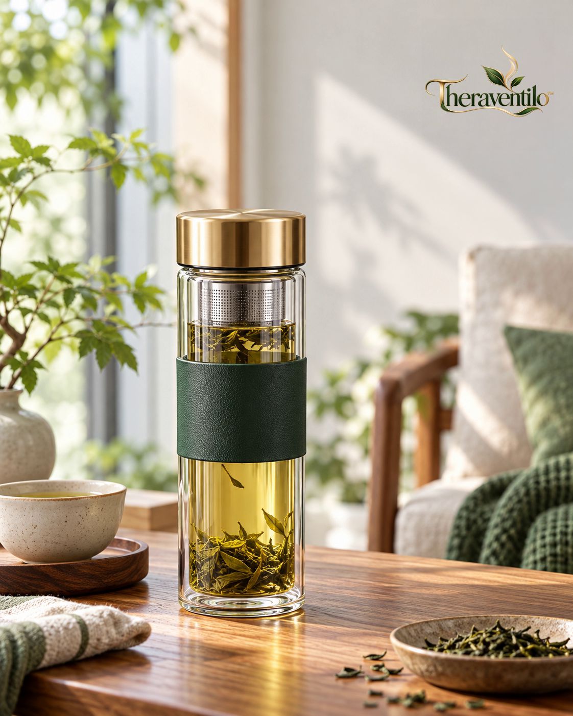 Theraventilo Glass Tea Infuser Bottle image 5